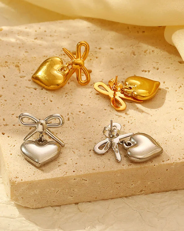 Daphne's Vibrant Link Earrings aus 18K vergoldetem Titanstahl und Silber mit bunten Zirkonia-Anhängern in Rechteckform