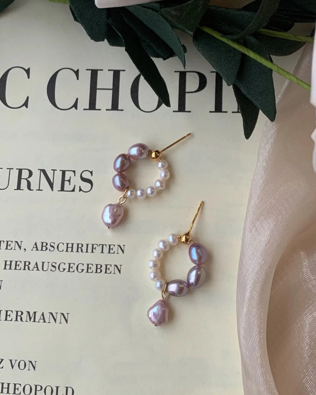 Malva_PurpleMistOhrringe pearl earrings