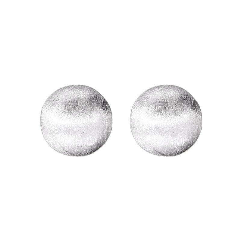 Schlichte S925 Silber Ohrstecker mit matter Kugeloberfläche – minimalistisches Design für zeitlose Eleganz