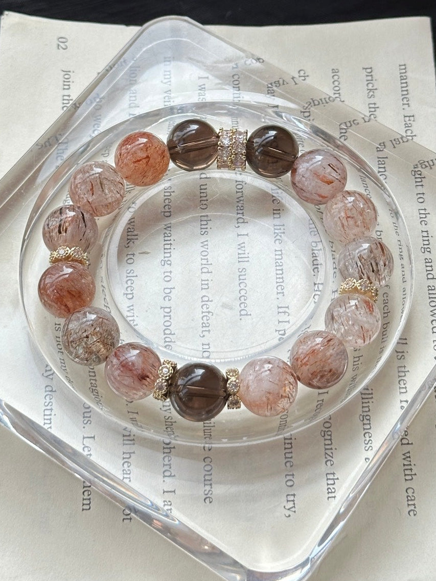 Energie-Armband aus Super Seven und Rauchquarz – kraftvolles Heilstein-Schmuckstück für Klarheit, Schutz und spirituelle Balance