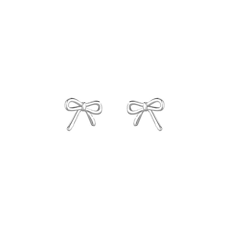 Bow Elegance – S999 Feinsilber Ohrstecker im filigranen Schleifen - Design - AuraGleam