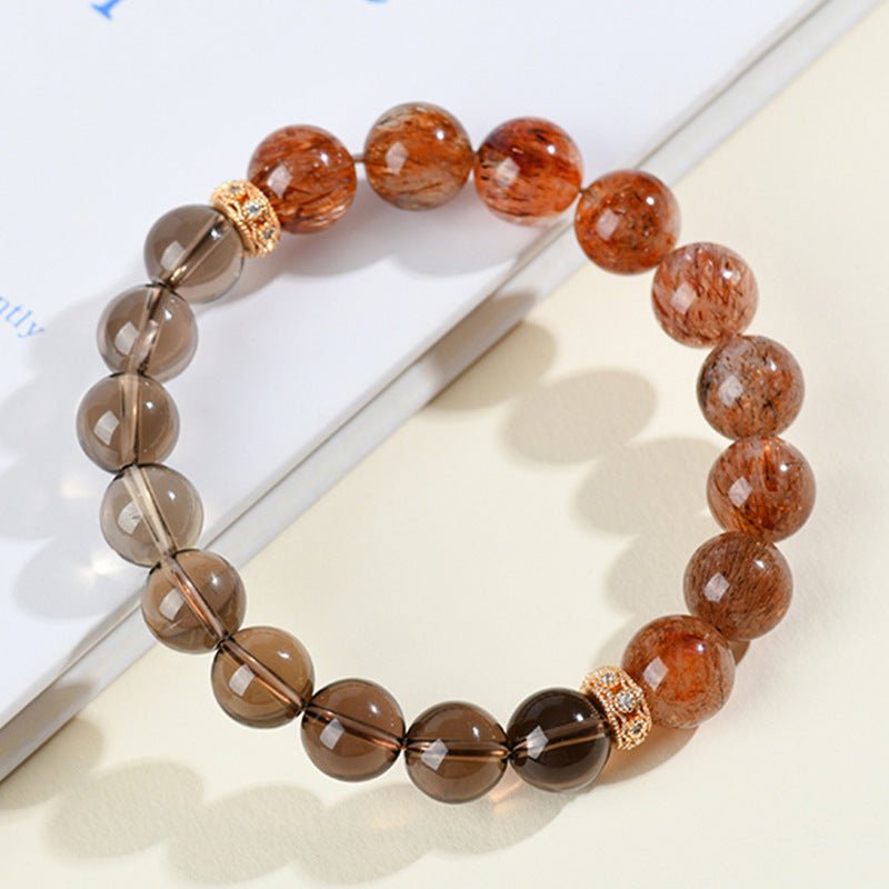 Earth Ember – Armband mit Black Gold Super Seven & Rauchquarz - AuraGleam