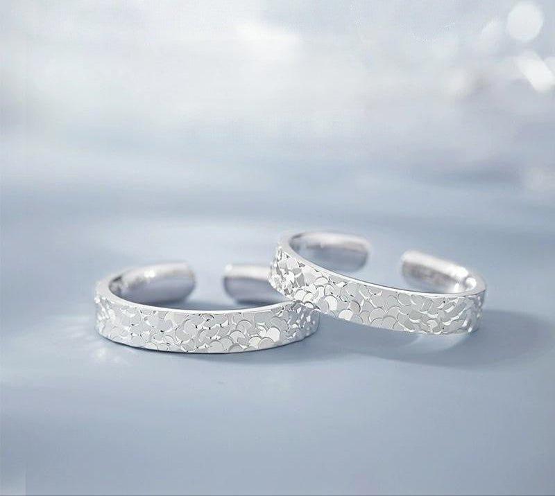 Eisglanz - Ring – 999 Feinsilber Offener Ring im Eiskristall - Design, Unisex - AuraGleam