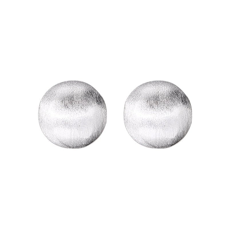 „Luna“ – S925 Silber Ohrstecker mit matter Kugeloptik - AuraGleam