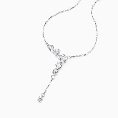 Zarte 925 Sterling Silber Halskette "Alina" mit funkelnden Zirkonia-Steinen im Sternen-Design
