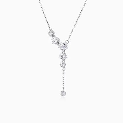 Zarte 925 Sterling Silber Halskette "Alina" mit funkelnden Zirkonia-Steinen im Sternen-Design