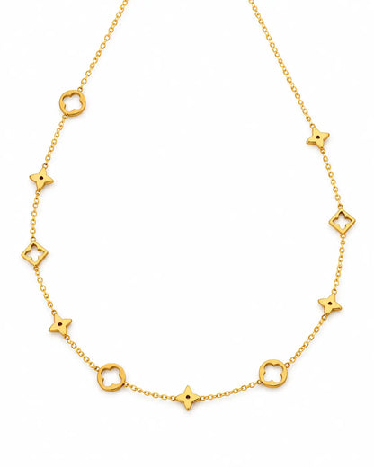 Alina goldene Kleeblatt Stern Halskette aus wasserfestem Edelstahl