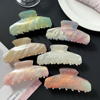 Große Haarspange (10,7 cm) aus schimmerndem Acetat mit Marmor-Effekt – in verschiedenen Farben