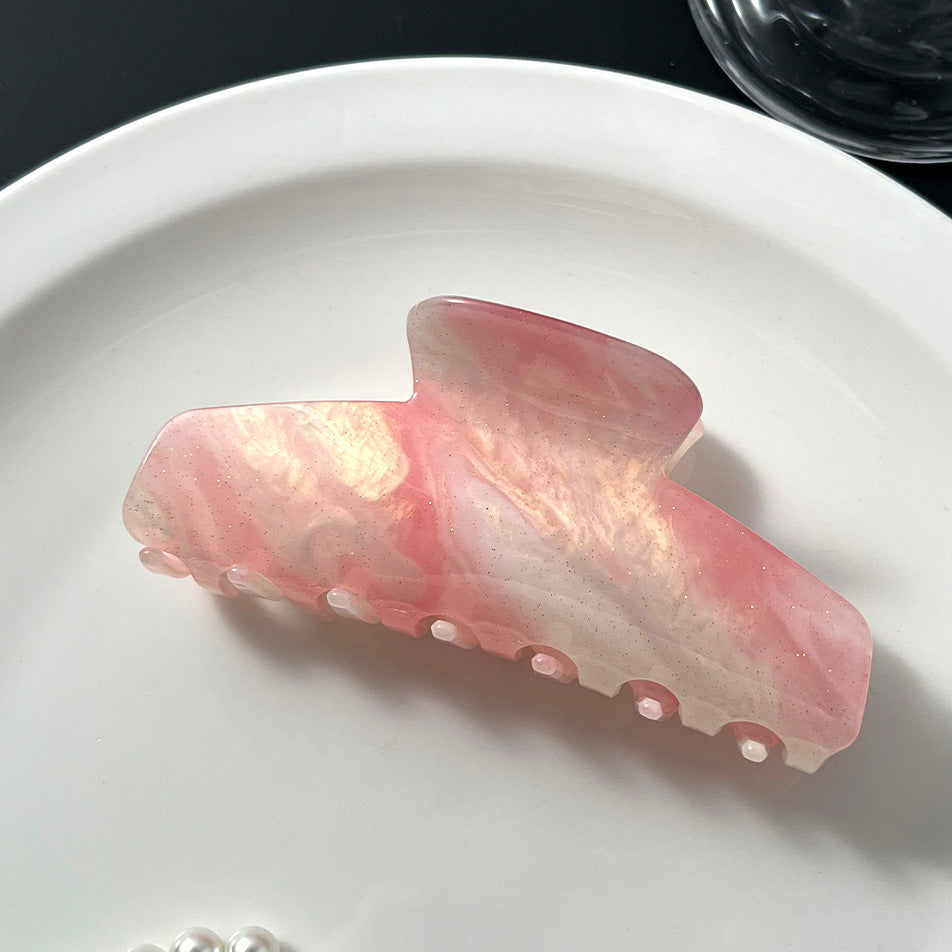 Große Haarspange (10,7 cm) aus schimmerndem Acetat mit Marmor-Effekt – in verschiedenen Farben