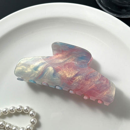 Große Haarspange (10,7 cm) aus schimmerndem Acetat mit Marmor-Effekt – in verschiedenen Farben