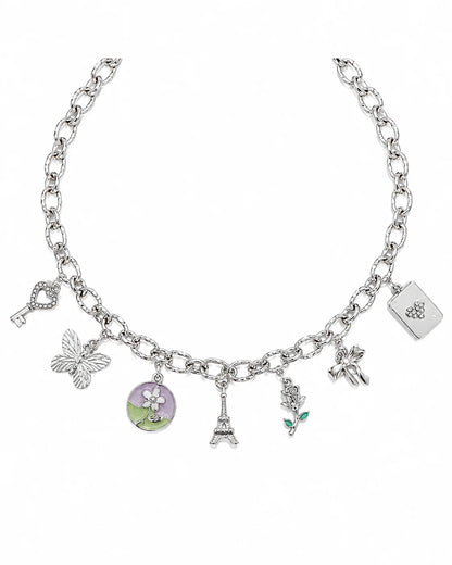 Charm Halskette aus Titanstahl mit austauschbaren Anhängern