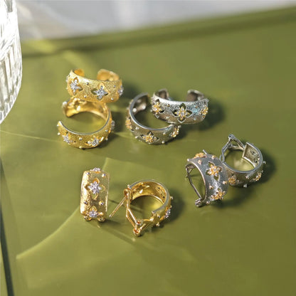 Fleur de Chance – Offenes 18K Vergoldetes Kleeblatt-Ring