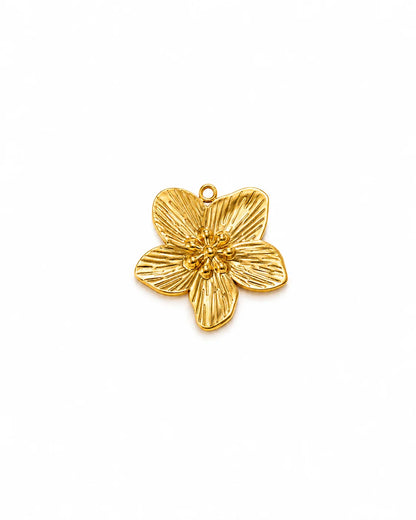 Golden Flower Charm aus vergoldetem Titanstahl in Blumenform