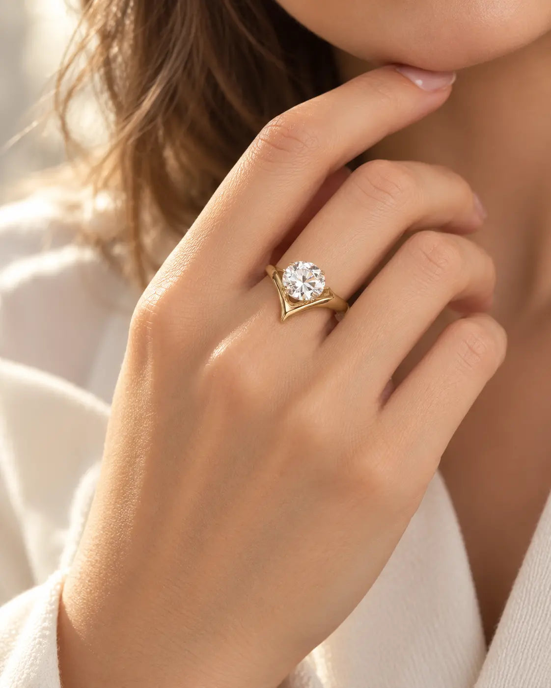 Herzflamme Zirkonia Ring aus wasserfestem Edelstahl in Gold