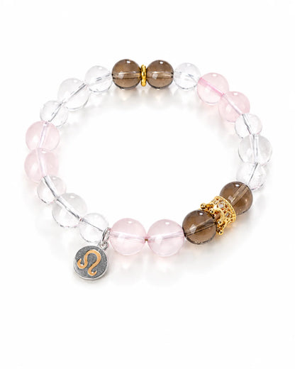 Zodiac Harmony – Armband mit natürlichen Heilsteinen & Sternzeichen - Anhänger aus 925er Silber - AuraGleam