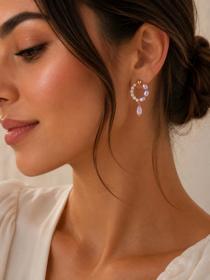 Malva_PurpleMistOhrringe pearl earrings