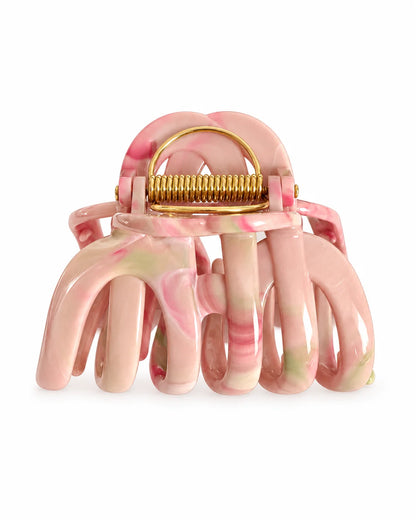 Mira Haarkralle in Rosa-Mix mit marmorierter Farbgebung und goldfarbenem Federverschluss