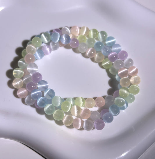 Rainbow-colored Selenite Bracelet