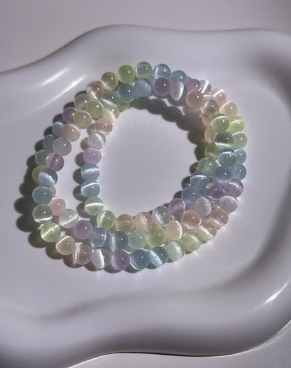 Rainbow-colored Selenite Bracelet
