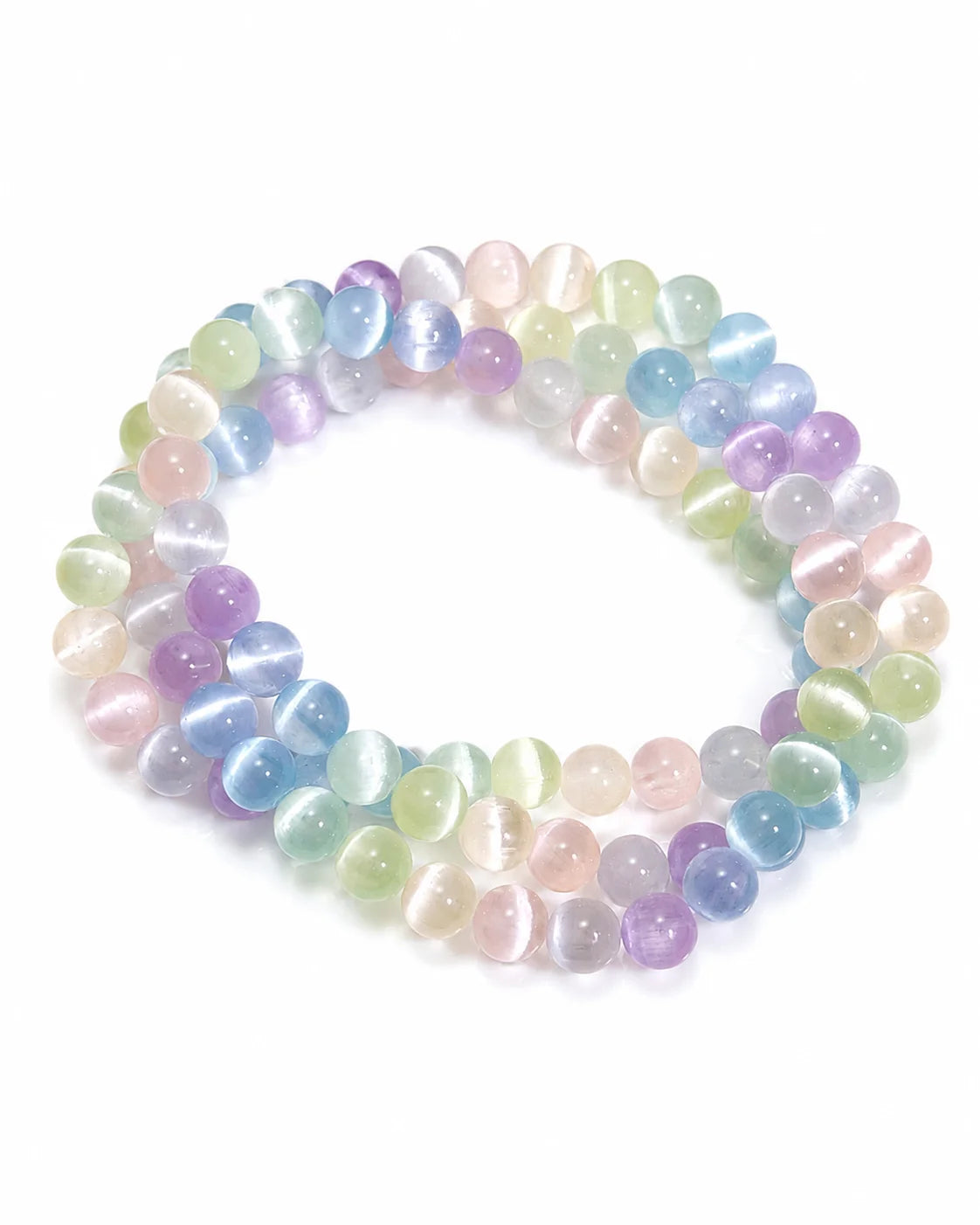 Aurora Glanz – Regenbogenfarbenes Selenit - Armband (mehrreihig tragbar) - AuraGleam
