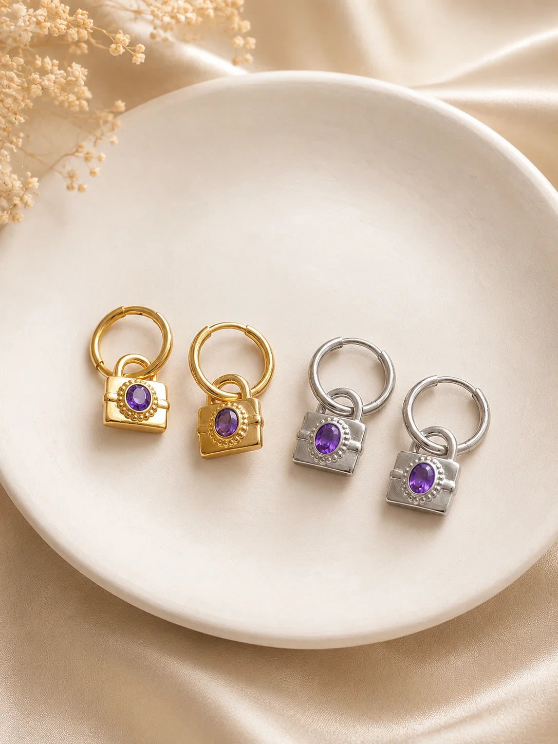 Radiant Lock Earrings wasserfest Ohrringe