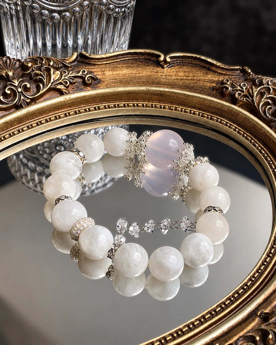 Rosenquarz Kristallarmband mit natürlichen Steinperlen