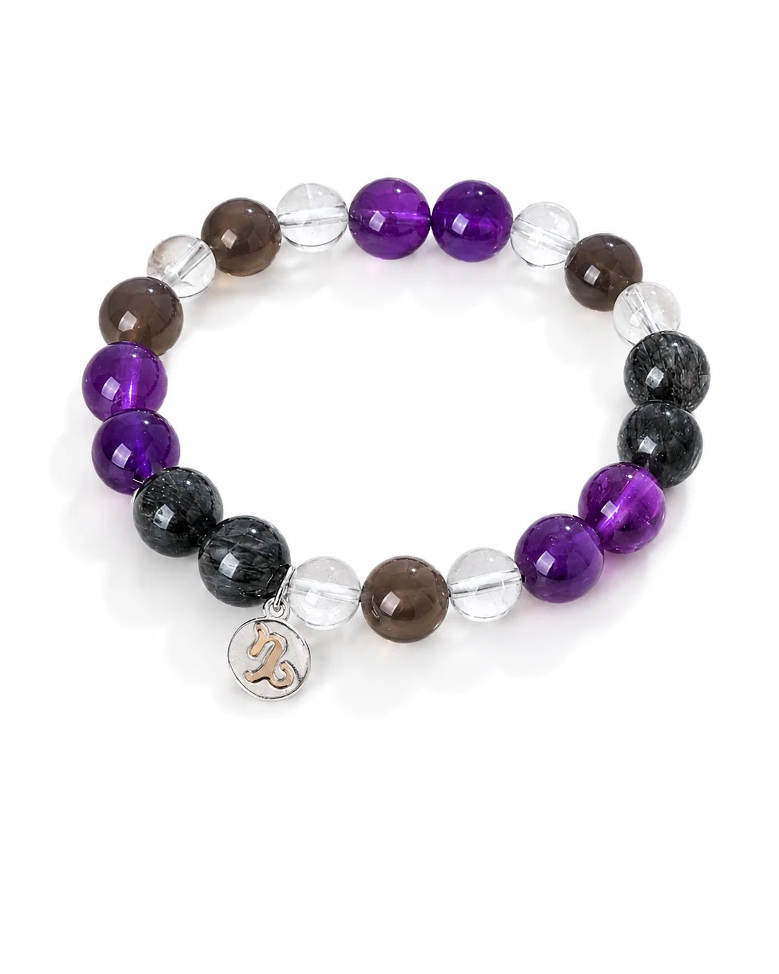 Zodiac Harmony – Armband mit natürlichen Heilsteinen & Sternzeichen - Anhänger aus 925er Silber - AuraGleam