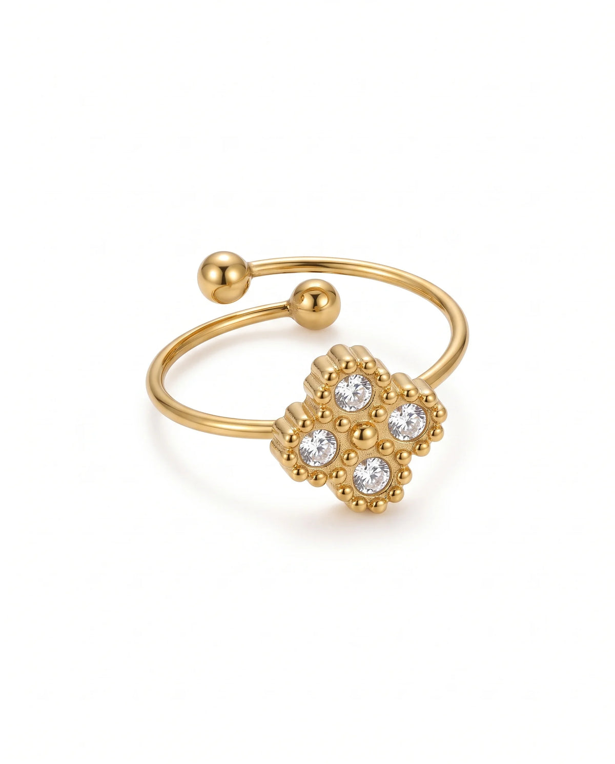 Stella Kleeblatt Ring aus wasserfestem Titanstahl