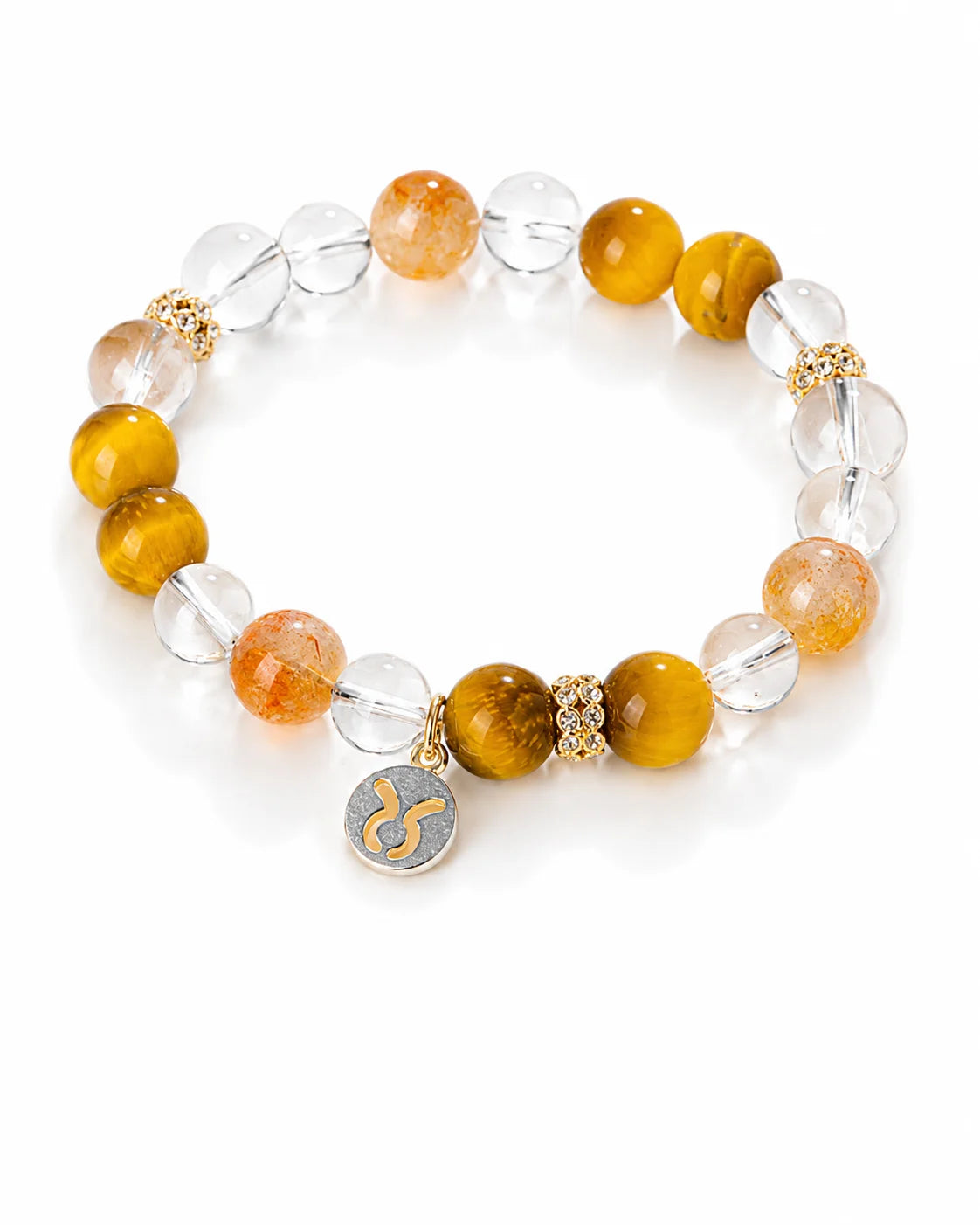 Zodiac Harmony – Armband mit natürlichen Heilsteinen & Sternzeichen - Anhänger aus 925er Silber - AuraGleam