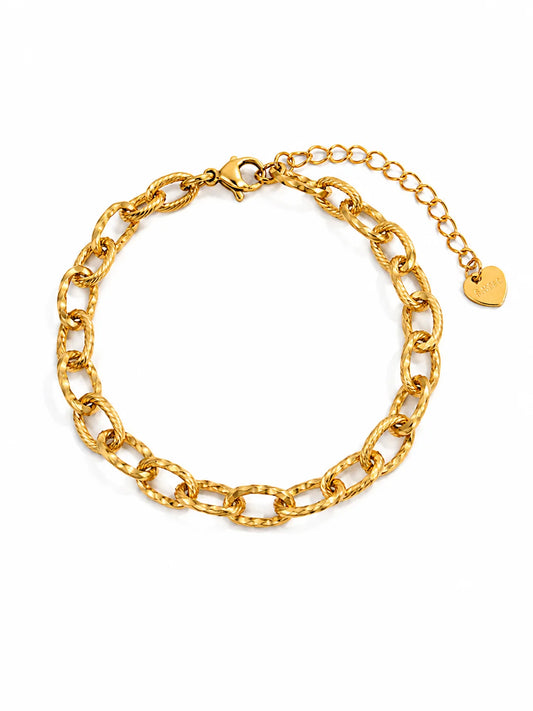 Vergoldetes Charm Armband aus Titanstahl für individuelle Charms
