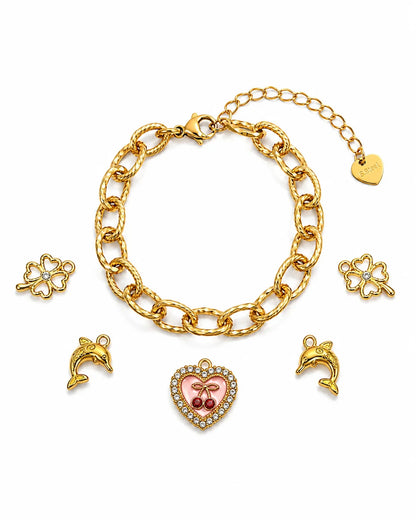 Charm Armband aus Titanstahl mit austauschbaren Anhängern
