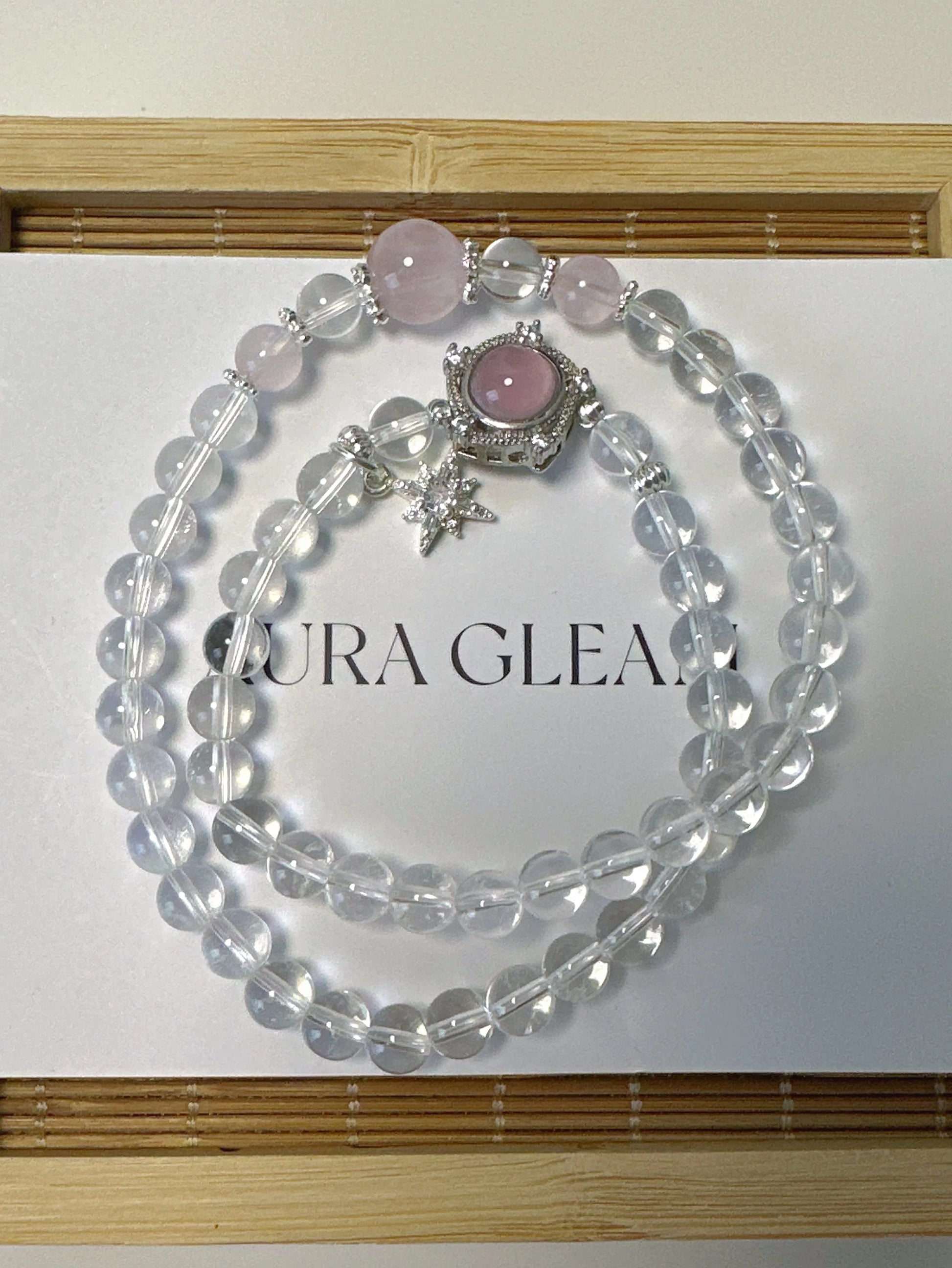 Double Wrap Crystal Bracelet with Star Charm