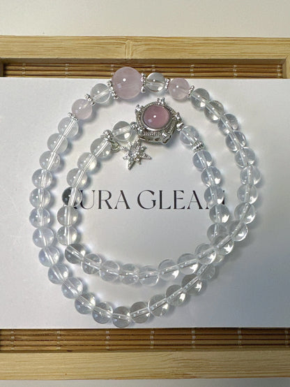 Double Wrap Crystal Bracelet with Star Charm