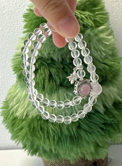 Double Wrap Crystal Bracelet with Star Charm
