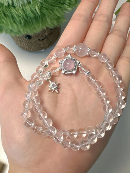 Double Wrap Crystal Bracelet with Star Charm