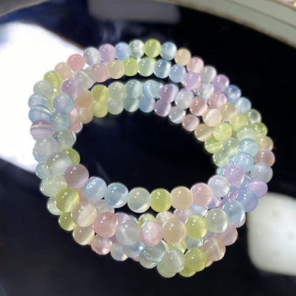 Aurora Glanz – Regenbogenfarbenes Selenit - Armband (mehrreihig tragbar) - AuraGleam