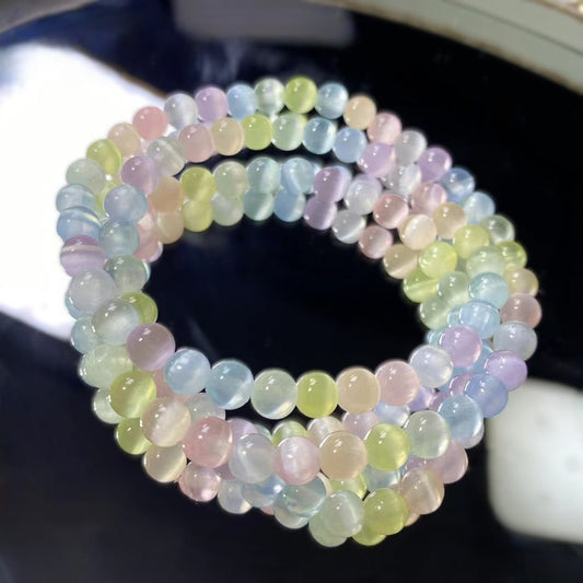 Aurora Glanz – Regenbogenfarbenes Selenit - Armband (mehrreihig tragbar) - AuraGleam