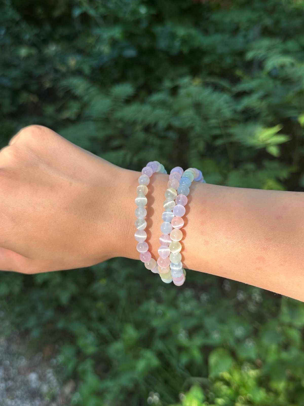 Aurora Glanz – Regenbogenfarbenes Selenit - Armband (mehrreihig tragbar) - AuraGleam