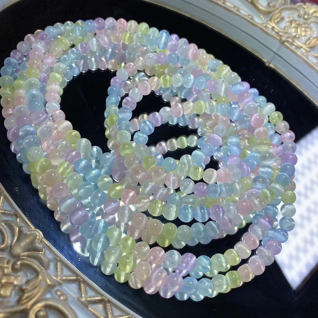 Aurora Glanz – Regenbogenfarbenes Selenit - Armband (mehrreihig tragbar) - AuraGleam