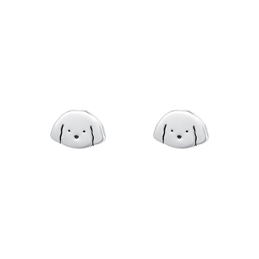 Cute Puppy – S999 Silber Ohrstecker mit Hundemotiv (Minimalistisches Design) - AuraGleam
