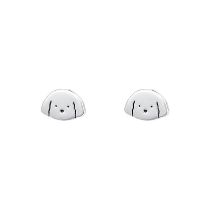 Cute Puppy – S999 Silber Ohrstecker mit Hundemotiv (Minimalistisches Design) - AuraGleam
