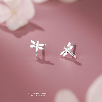Dragonfly Serenity – S999 Feinsilber Ohrstecker im filigranen Libellen - Design - AuraGleam