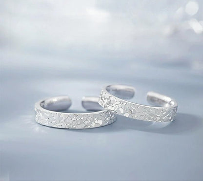Eisglanz - Ring – 999 Feinsilber Offener Ring im Eiskristall - Design, Unisex - AuraGleam