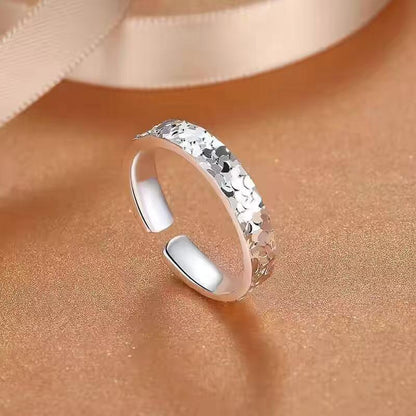 Eisglanz - Ring – 999 Feinsilber Offener Ring im Eiskristall - Design, Unisex - AuraGleam