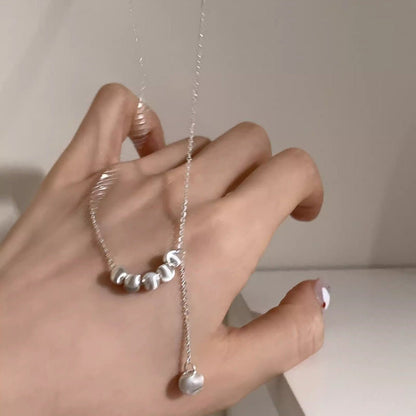 Luna Drops – Halskette mit gebürsteten Cat - Eye - Perlen & 925er Silber - AuraGleam