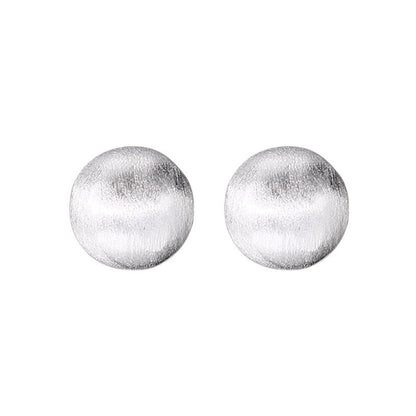 „Luna“ – S925 Silber Ohrstecker mit matter Kugeloptik - AuraGleam