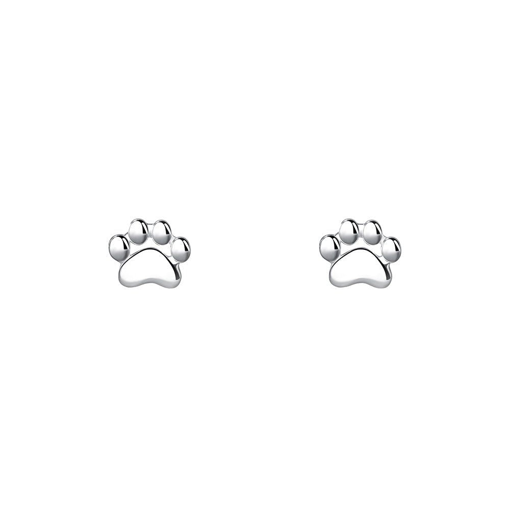 Paw Charm – S999 Feinsilber Ohrstecker im süßen Katzenpfoten - Design - AuraGleam