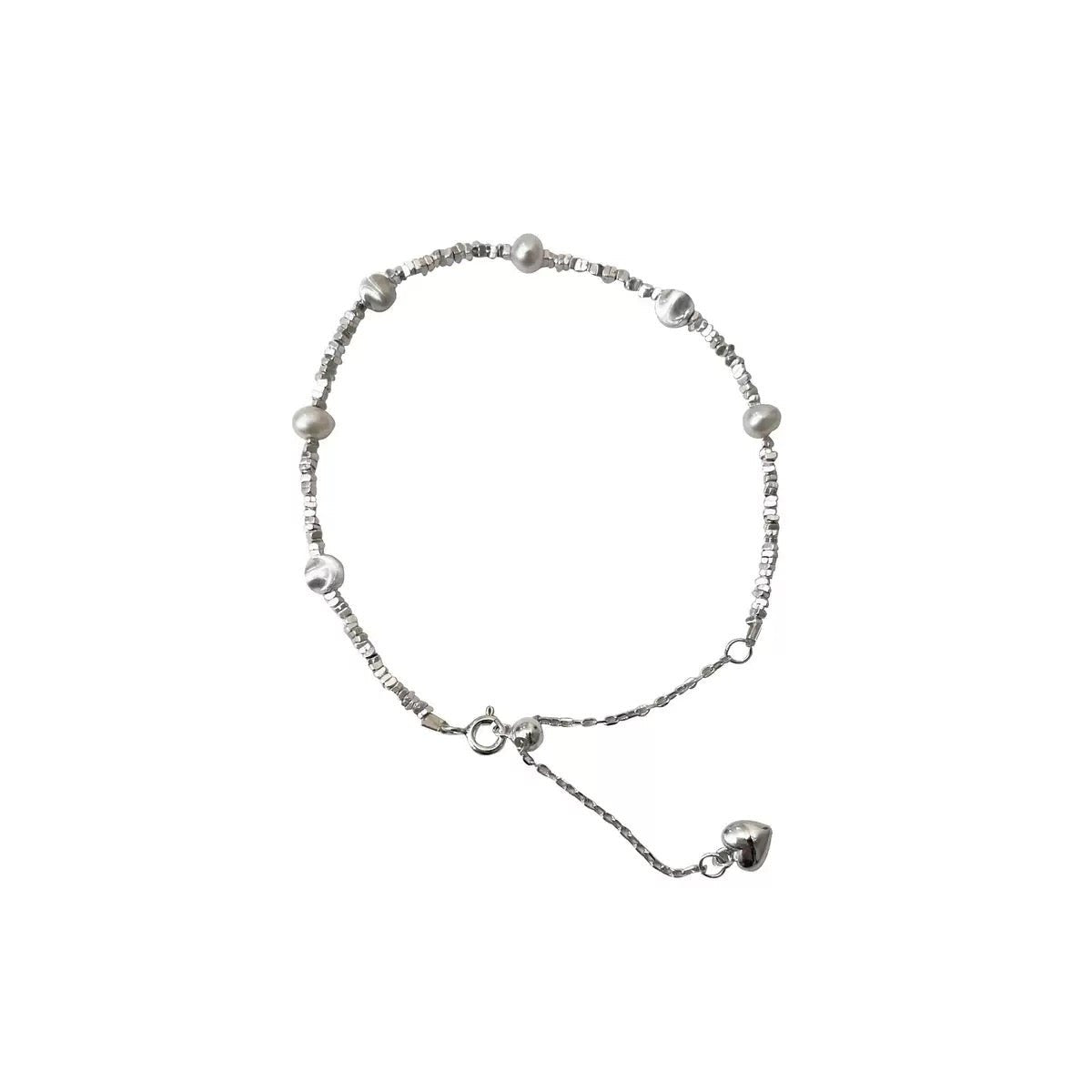 Perlentakt – 925er Silberarmband mit Süßwasserperlen - AuraGleam
