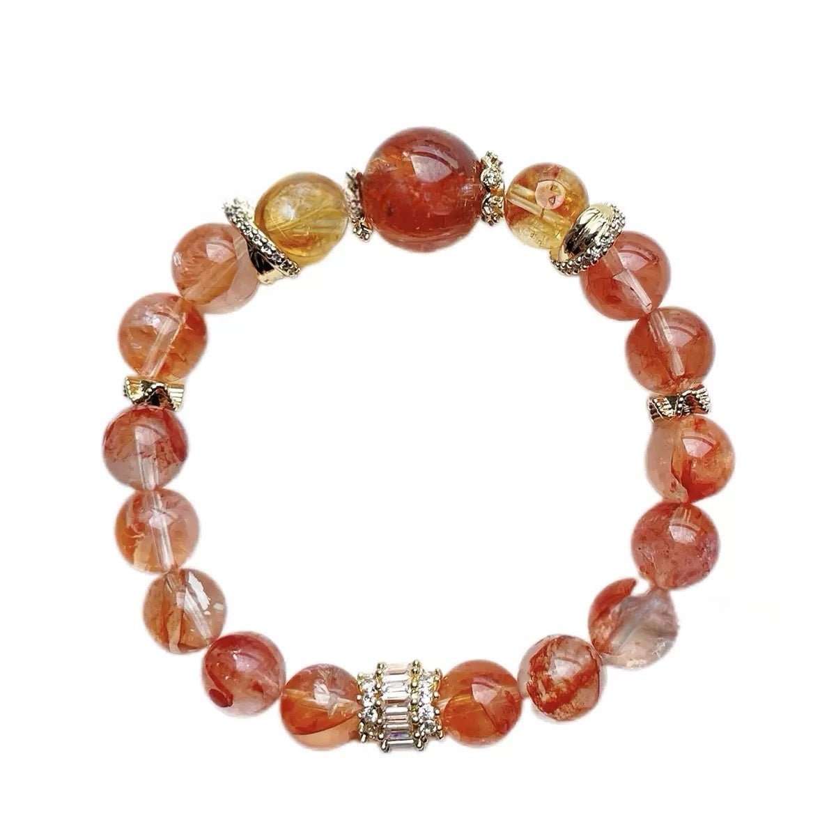 Red Bloom – Rotes Blütenkristall Armband - AuraGleam