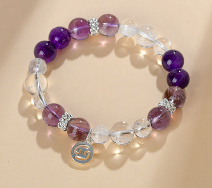 Zodiac Harmony – Armband mit natürlichen Heilsteinen & Sternzeichen - Anhänger aus 925er Silber - AuraGleam